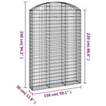 Arched Gabion Basket 150x30x220/240 cm Galvanised Iron 153451