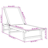 Sun Lounger Cream Solid Wood Acacia and Textilene 4008412