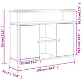 Sideboard Black 100x35x80 cm Engineered Wood 835499