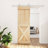 Sliding Door with Hardware Set 70x210 cm Solid Wood Pine 3203094