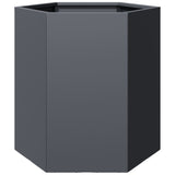 ZNTS Garden Planter Anthracite Hexagon 46x40x45 cm Steel 851112