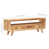 TV Cabinet 117x30x41 cm Solid Rough Mango Wood 321042