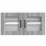Wall Glass Cabinet LUCCA Grey Sonoma 80 x 31 x 40 cm 884951