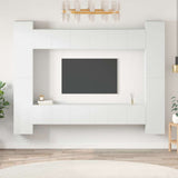 10 Piece TV Cabinet Set White Engineered Wood 3078652