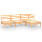 ZNTS 4 Piece Garden Lounge Set Solid Pinewood 3082627