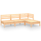 ZNTS 4 Piece Garden Lounge Set Solid Pinewood 3082627