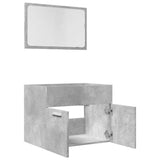 2 Piece Bathroom Furniture Set Concrete Grey Engineered Wood 856373