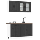 4 Piece Kitchen Cabinet Set Kalmar Black Engineered Wood 3314852