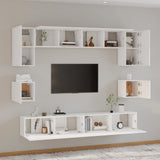 8 Piece TV Cabinet Set White Engineered Wood 3114414