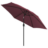 Garden Parasol with Metal Pole Bordeaux Red 300 cm 313752