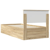 Bed Frame Sonoma Oak 100 x 200 cm Engineered Wood 3408699