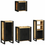 Bathroom Furniture Set with Shelf 4 pcs Brown Solid Mango Wood 3305654