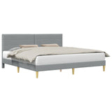 Bed Frame with Headboard Light Grey 180 x 200 cm Fabric 42027615