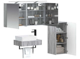 Bathroom Cabinet Set 4 pcs Grey Sonoma Engineered Wood 3407388