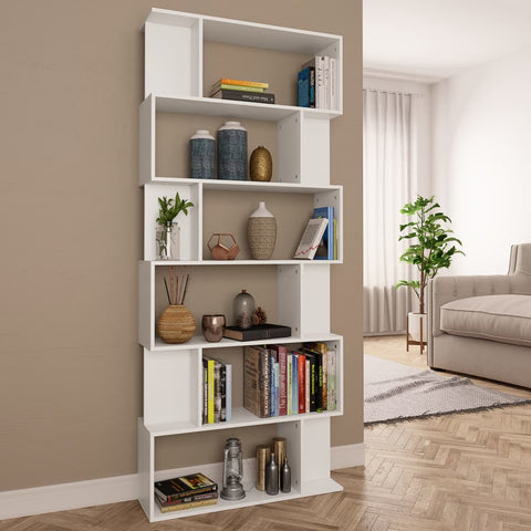 Book Cabinet/Room Divider White 80x24x192 cm Engineered Wood 800090