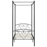 Canopy Bed Frame without Mattress Grey Metal 100x200 cm 284441