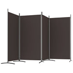 ZNTS 4-Panel Room Divider Brown 346x180 cm Fabric 350263