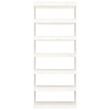 Book Cabinet/Room Divider White 80x30x199.5 cm Solid Wood Pine 808204