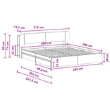 Bed Frame with Storage with Drawer Concrete Grey 200 x 200 cm 3433606