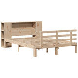ZNTS Bookcase Bed without Mattress 140x190cm Solid Wood Pine 3322706