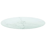 Table Top White 80x1 cm Tempered Glass with Marble Design 322250