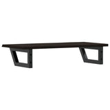 Basin Shelf Wall Mounted Steel and Solid Wood Oak 3302587