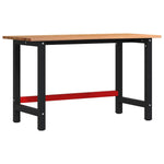 Workbench Light Brown 140x60x81.5 cm Solid Wood Oak 3309676