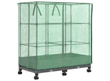 Garden Planter with Greenhouse Cover&Wheels 2 pcs Light Grey PP 3422977