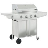 Gas BBQ Grill with 5 Burners Silver Stainless Steel 367592
