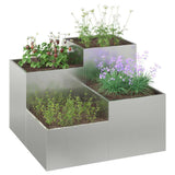 Garden Planter Silver 100 x 100 x 60 cm Galvanised steel 865867