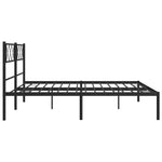 ZNTS Metal Bed Frame without Mattress with Headboard Black 180x200cm 372281