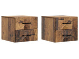 Wall-Mounted Bedside Cabinet 2 pcs Old Wood 34.5 x 33 x 40 cm 898652