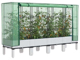 Raised Bed with Greenhouse Cover Rattan Look 160x40x140 cm 4015849