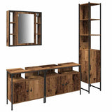 Bathroom Furniture Set with Door 4 pcs Old Wood Engineered Wood 3332596