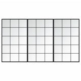 Wall Mirrors 3 pcs Black 100x60 cm Metal 3189036