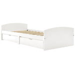 ZNTS Bed Frame with 2 Drawers without Mattress White 90x200 cm 322155