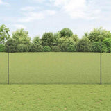 Welded Wire Fence with Post 25 x 1.4 m PVC-Coated Steel 3336605