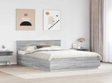 Bed Frame Grey Sonoma 160 x 200 cm Engineered Wood 3408150