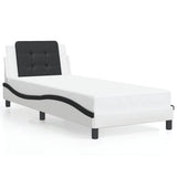 Bed Frame without Mattress "Zadar" White and Black 80x200 cm Faux Leather 3208148