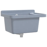 Sink Washbasin for Wall Mounting Grey 50x35x24 cm Resin 4002797