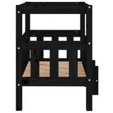 Dog Bed Black 65.5x50.5x70 cm Solid Wood Pine 822376