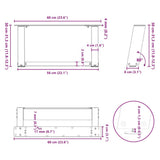 Coffee Table Legs U-Shaped 2 pcs Natural Steel 60x cm Steel 4012751