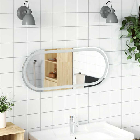 LED Bathroom Mirror 90x40 cm Oval 353286