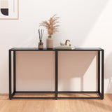 Console Table Black Tempered glass, powder-coated steel 331675