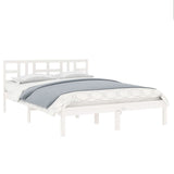 Bed Frame without Mattress White 200x200 cm Solid Wood 3105426