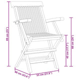 5 Piece Garden Dining Set Solid Teak Wood 3059582