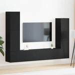 TV Cabinet Set Wall-mounted 6 pcs Black oak 30.5 x 30 x 110 cm 3333060