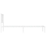 Metal Bed Frame without Mattress with Headboard White 90x190cm 374478
