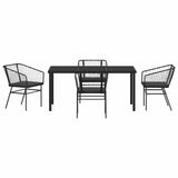 Garden Dining Set 5 pcs Black Poly Rattan 3380907