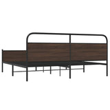 Metal Bed Frame without Mattress Brown Oak 180x200 cm Super King 3318710